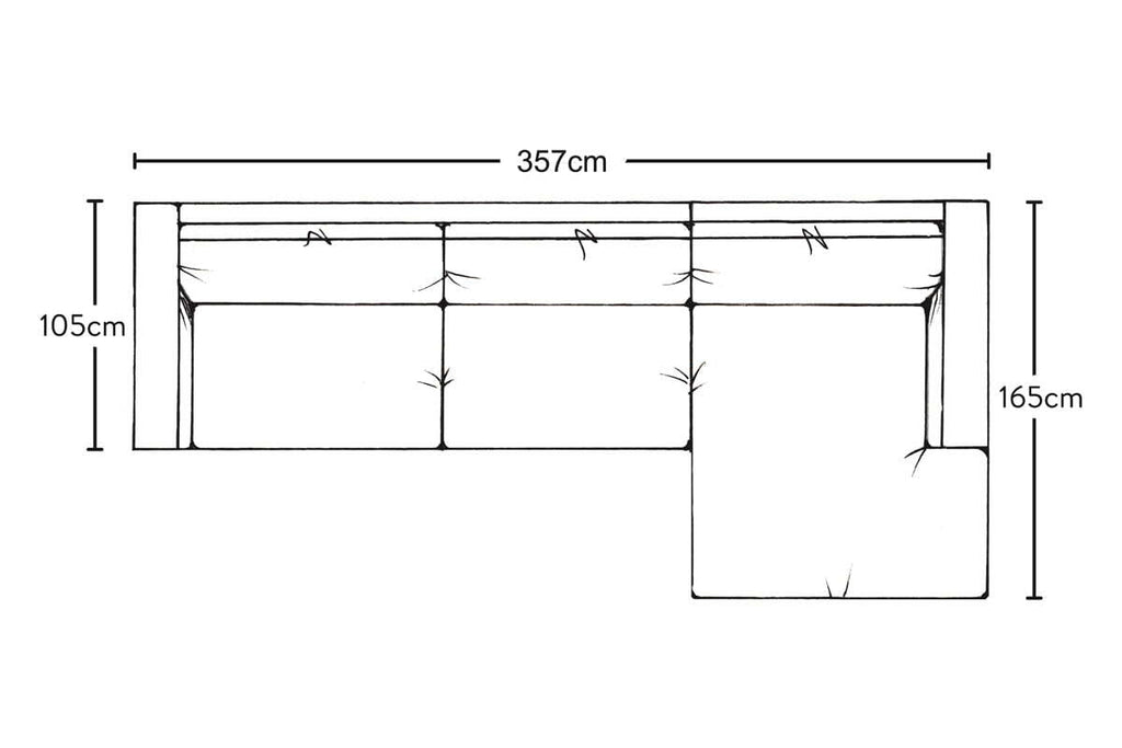 Guddu Grand Right Hand Chaise Sofa - Brera Linen Espresso