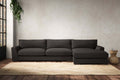 Guddu Grand Right Hand Chaise Sofa - Brera Linen Espresso