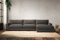 Guddu Grand Right Hand Chaise Sofa - Brera Linen Granite