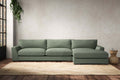 Guddu Grand Right Hand Chaise Sofa - Brera Linen Jade