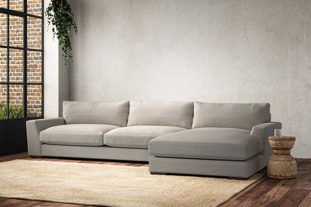 Guddu Grand Right Hand Chaise Sofa - Brera Linen Natural