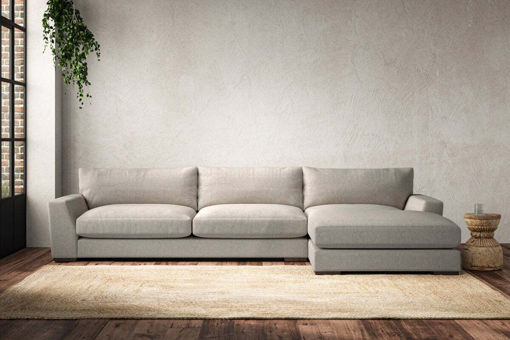 Guddu Grand Right Hand Chaise Sofa - Brera Linen Natural