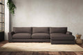 Guddu Grand Right Hand Chaise Sofa - Recycled Cotton Mocha
