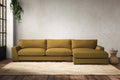 Guddu Grand Right Hand Chaise Sofa - Recycled Cotton Ochre
