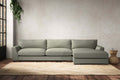 Guddu Grand Right Hand Chaise Sofa - Recycled Cotton Seaspray