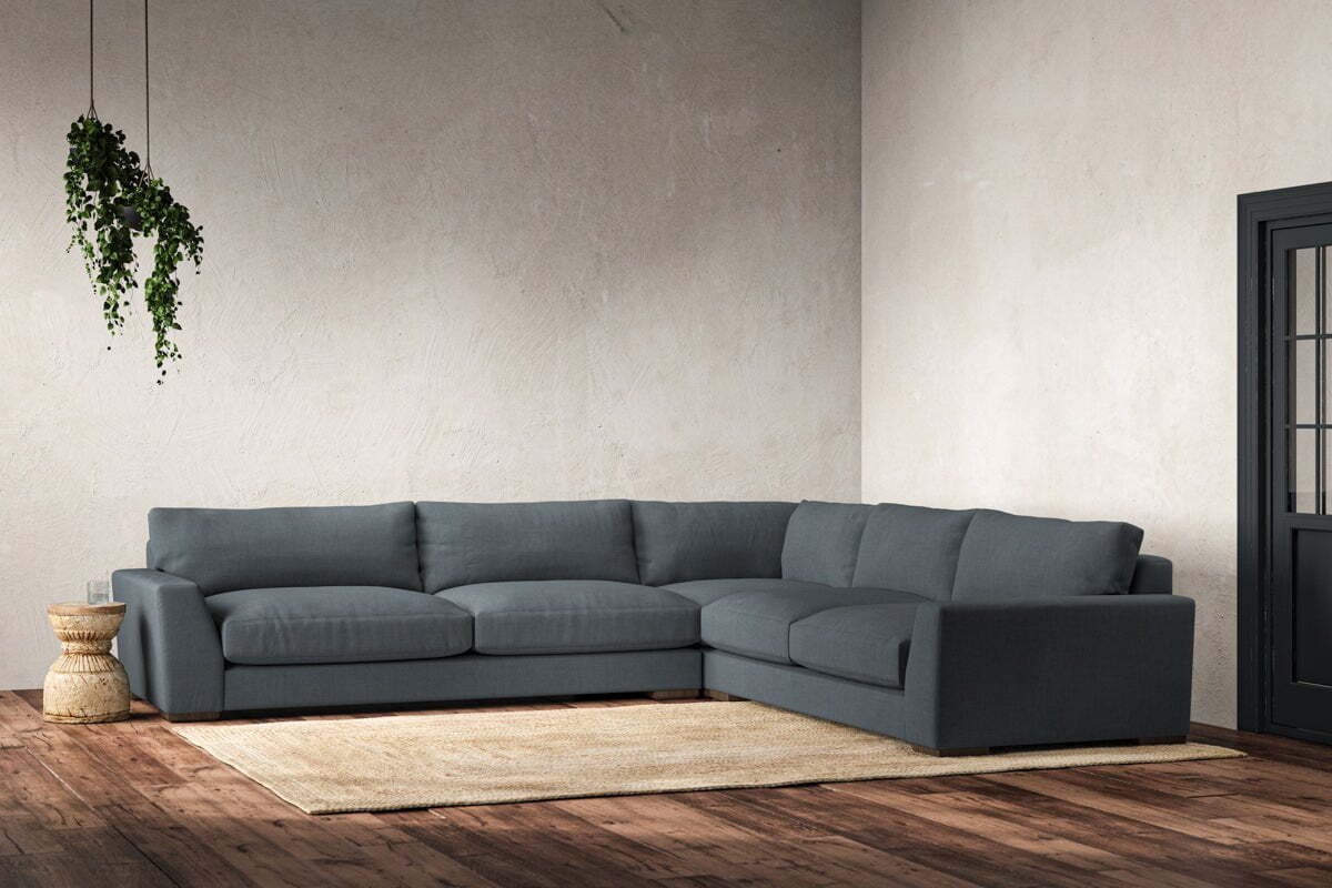 Guddu Grand Right Hand Corner Sofa - Brera Linen Dusk
