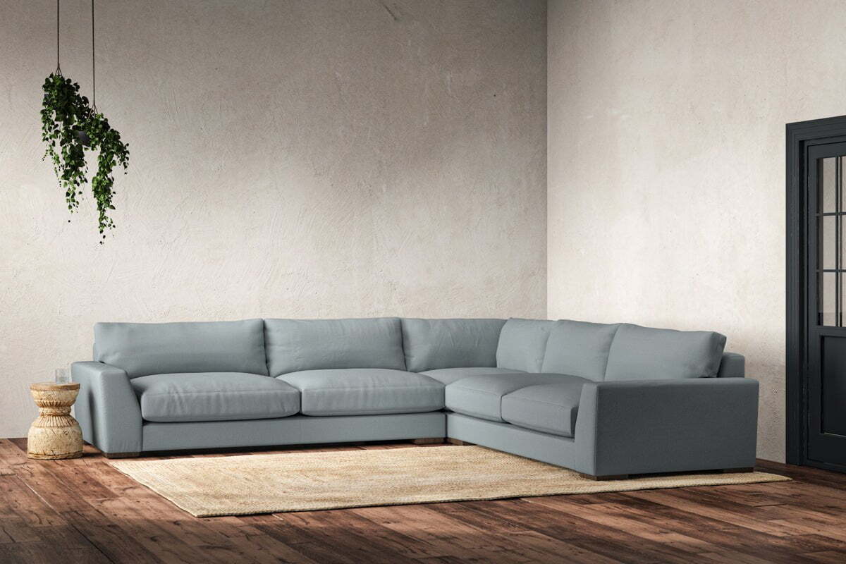 Guddu Grand Right Hand Corner Sofa - Recycled Cotton Horizon