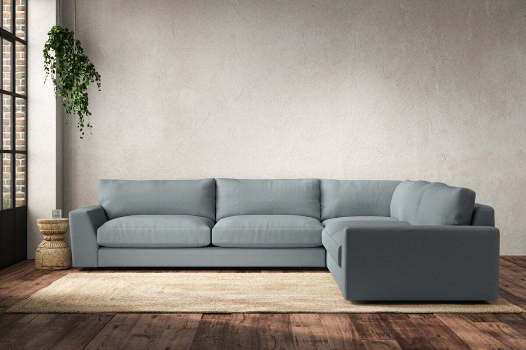 Guddu Grand Right Hand Corner Sofa - Recycled Cotton Horizon