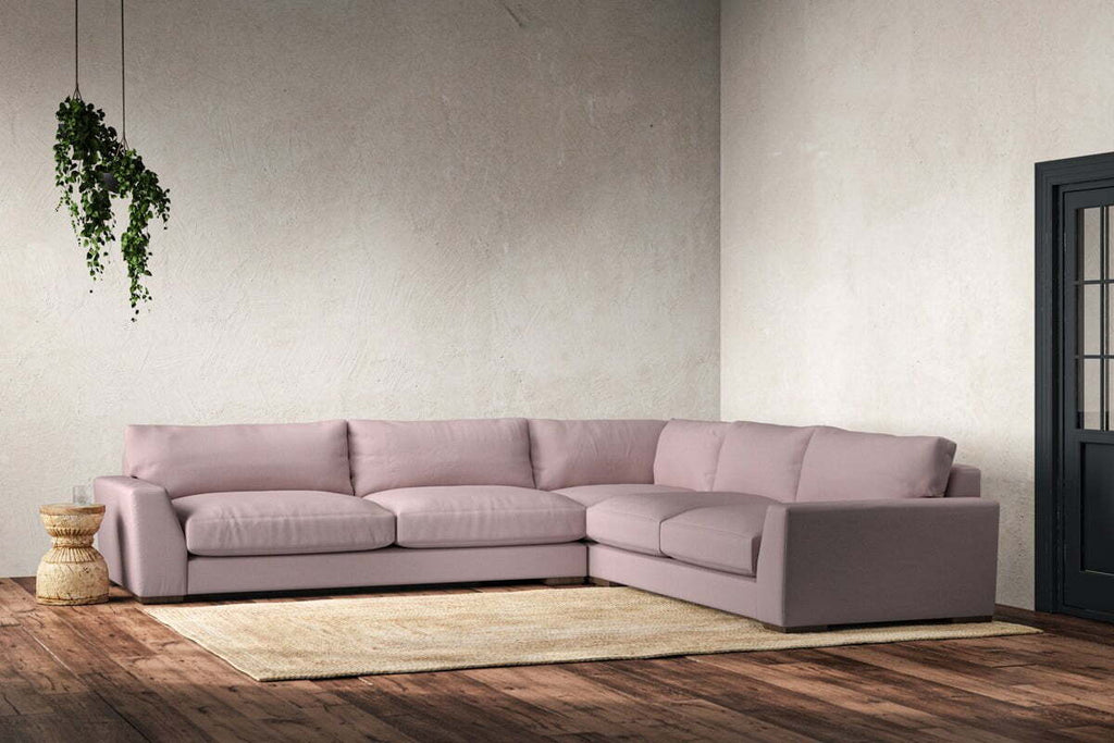Guddu Grand Right Hand Corner Sofa - Recycled Cotton Lavender