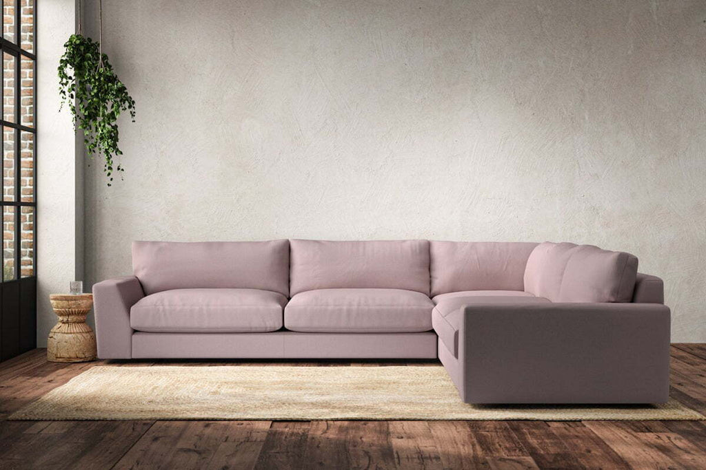 Guddu Grand Right Hand Corner Sofa - Recycled Cotton Lavender