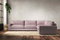 Guddu Grand Right Hand Corner Sofa - Recycled Cotton Lavender