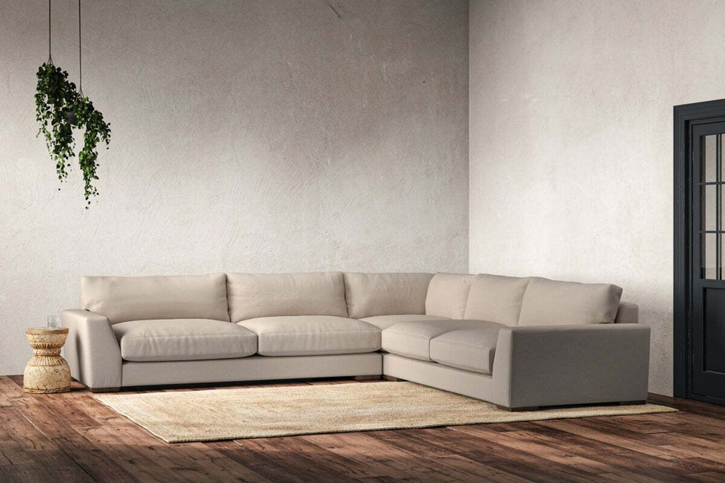 Guddu Grand Right Hand Corner Sofa - Recycled Cotton Natural