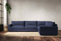 Guddu Grand Right Hand Corner Sofa - Recycled Cotton Navy