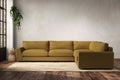 Guddu Grand Right Hand Corner Sofa - Recycled Cotton Ochre