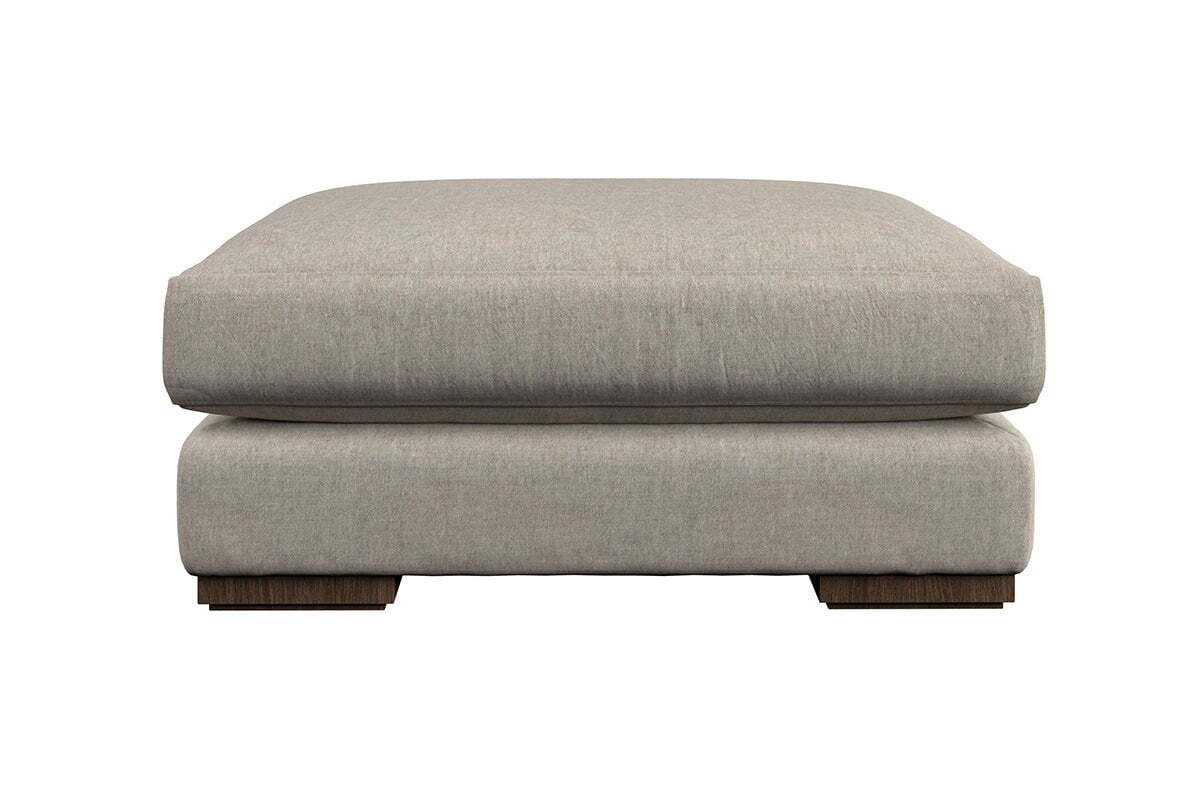 Guddu Large Footstool - Brera Linen Jade