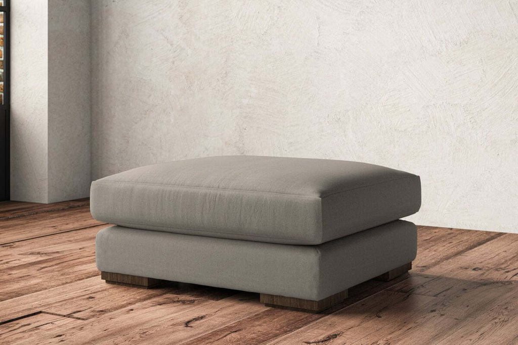 Guddu Large Footstool - Recycled Cotton Flax