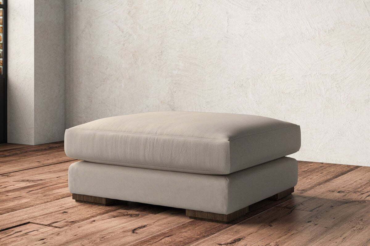 Guddu Large Footstool - Recycled Cotton Natural