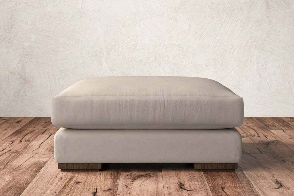 Guddu Large Footstool - Recycled Cotton Natural