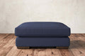 Guddu Large Footstool - Recycled Cotton Navy
