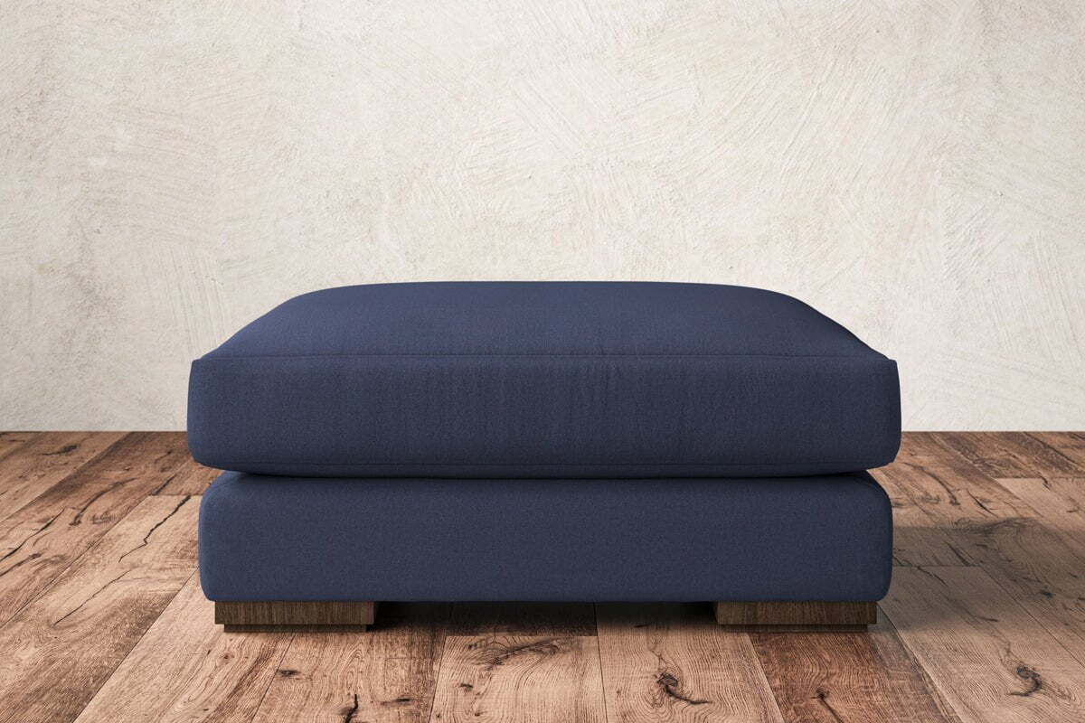 Guddu Large Footstool - Recycled Cotton Navy