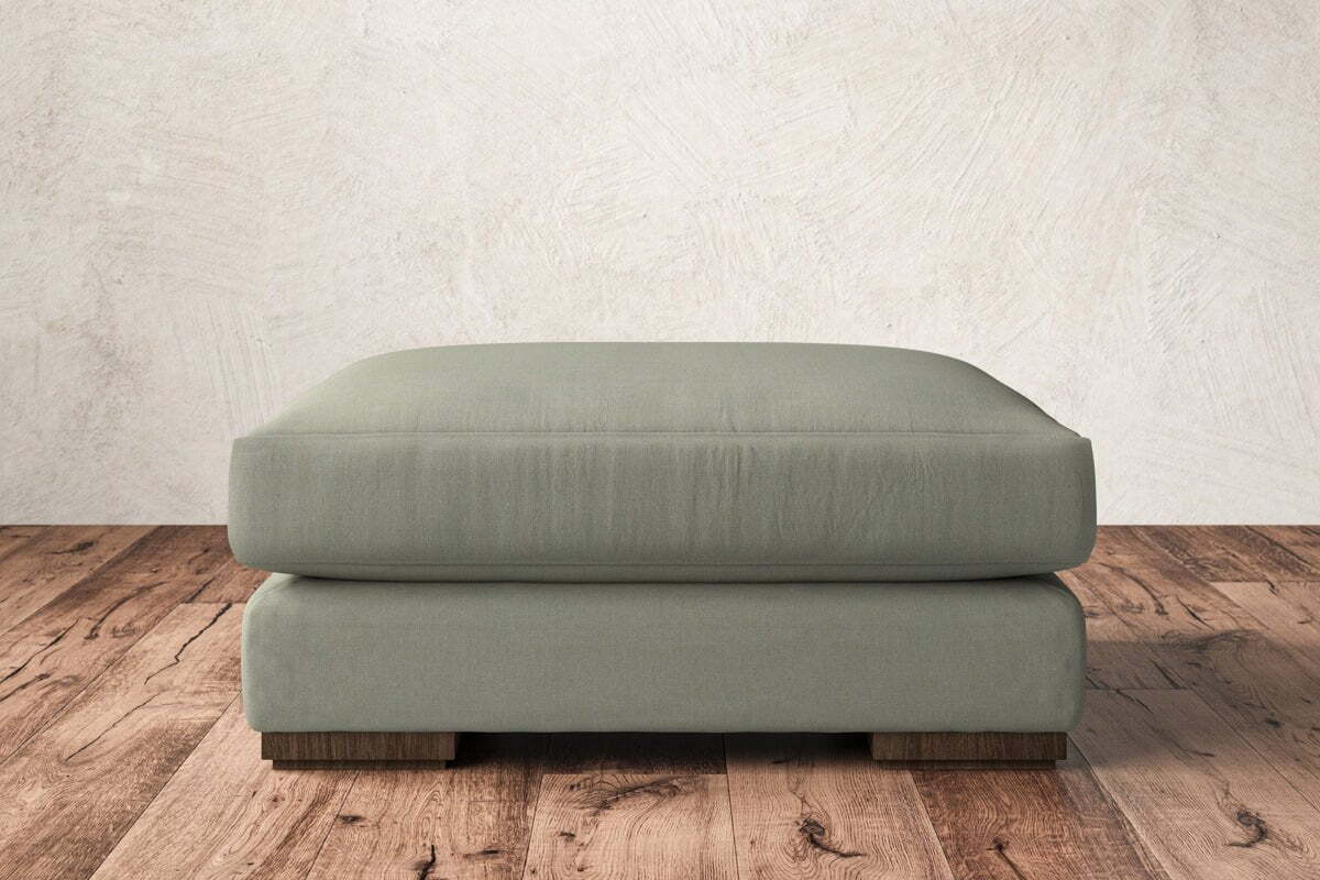 Guddu Large Footstool - Recycled Cotton Seaspray