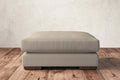 Guddu Large Footstool - Recycled Cotton Stone