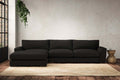 Guddu Large Left Hand Chaise Sofa - Brera Linen Charcoal