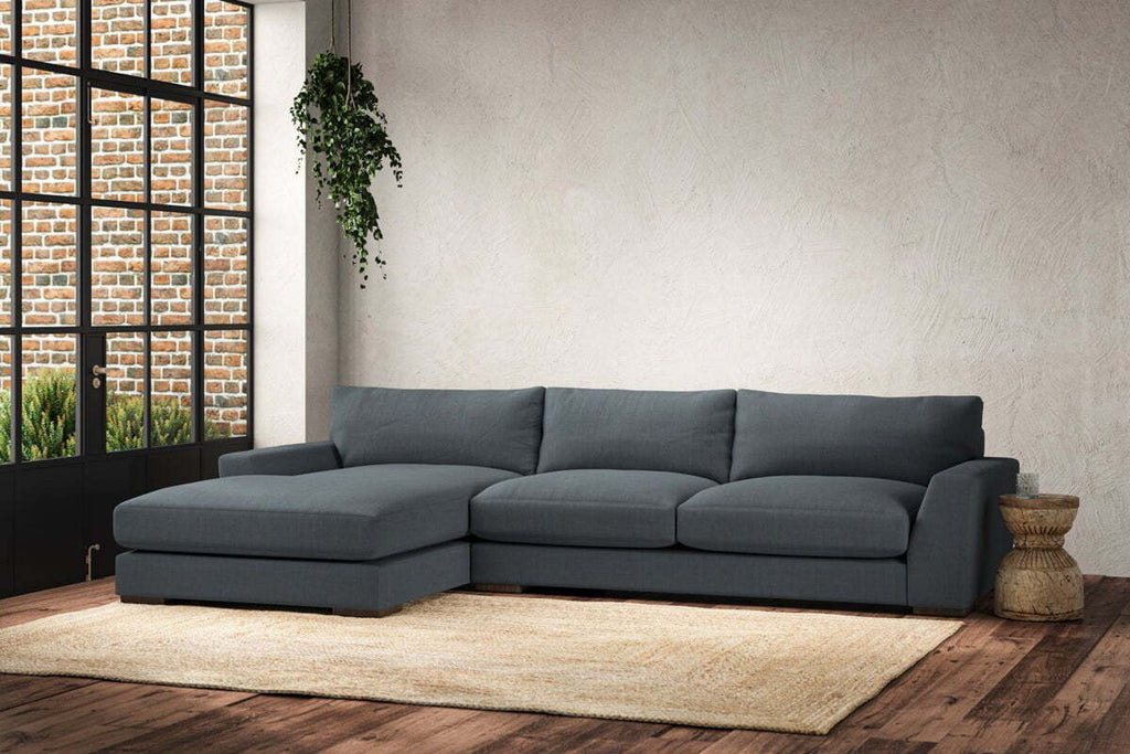 Guddu Large Left Hand Chaise Sofa - Brera Linen Dusk