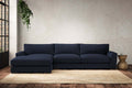 Guddu Large Left Hand Chaise Sofa - Brera Linen Indigo
