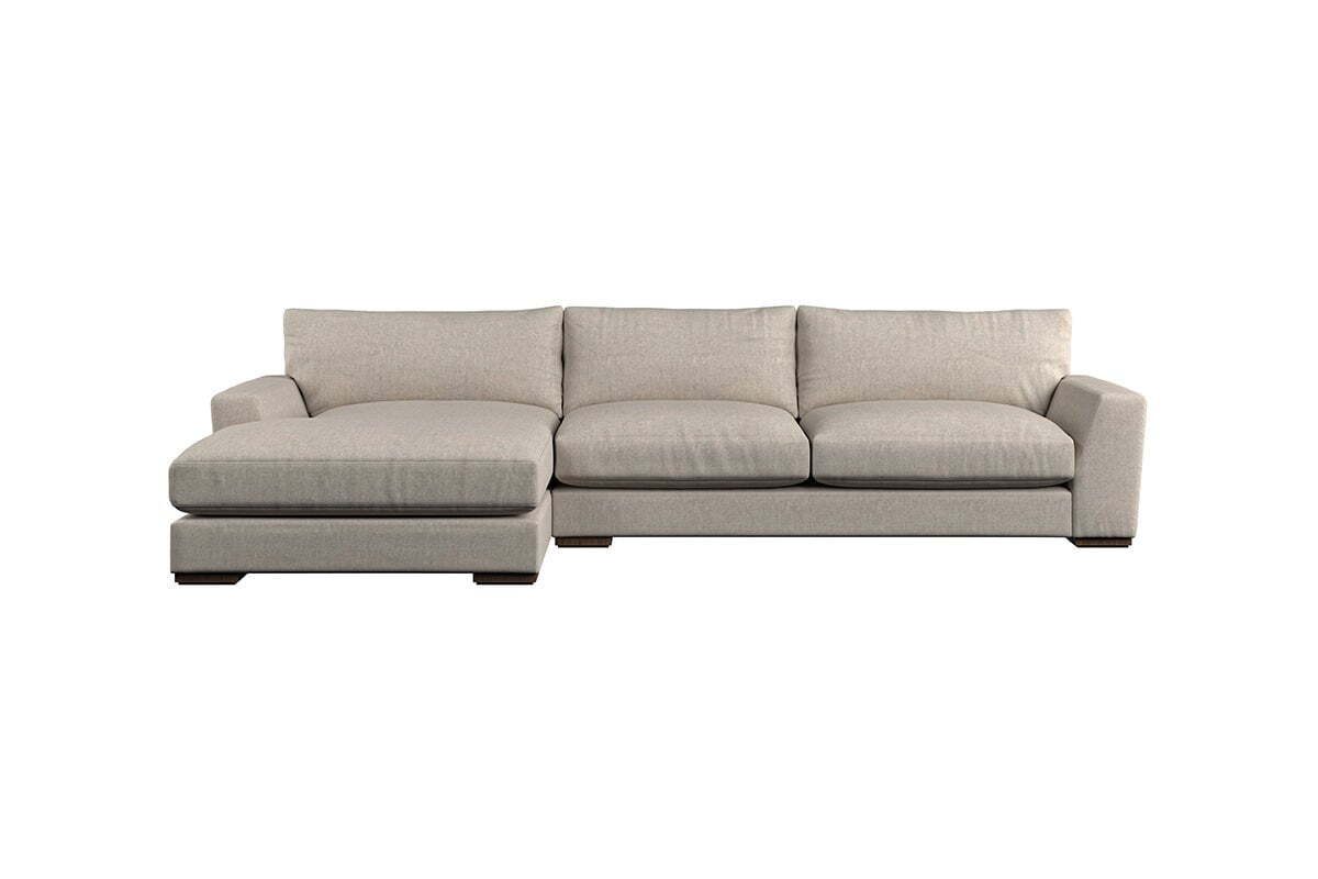 Guddu Large Left Hand Chaise Sofa - Brera Linen Smoke