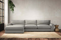 Guddu Large Left Hand Chaise Sofa - Brera Linen Smoke