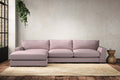 Guddu Large Left Hand Chaise Sofa - Recycled Cotton Lavender
