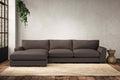 Guddu Large Left Hand Chaise Sofa - Recycled Cotton Mocha