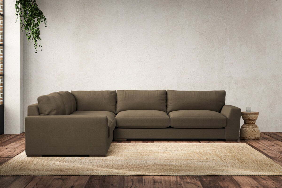 Guddu Large Left Hand Corner Sofa - Brera Linen Chestnut