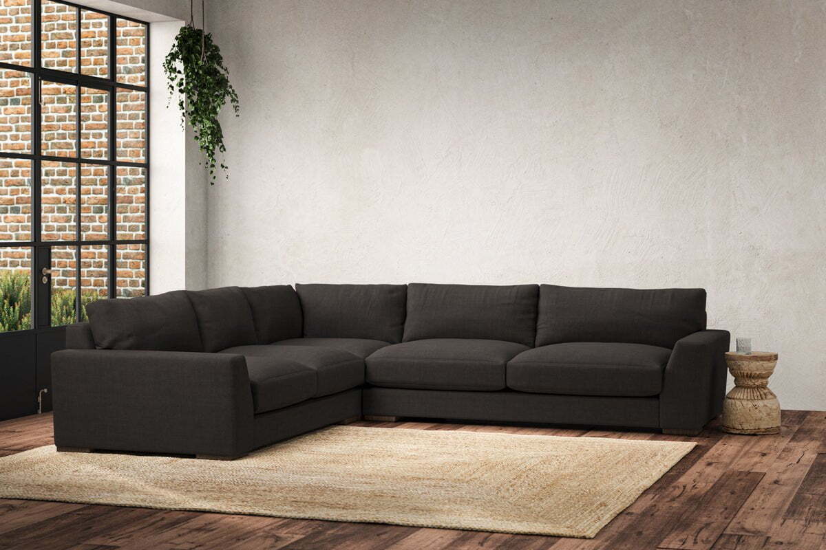 Guddu Large Left Hand Corner Sofa - Brera Linen Espresso