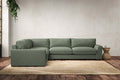 Guddu Large Left Hand Corner Sofa - Brera Linen Jade