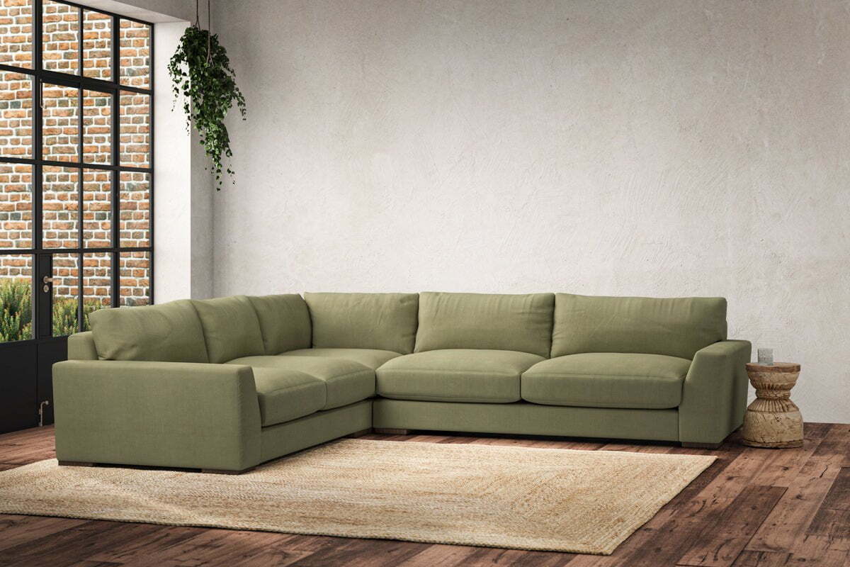 Guddu Large Left Hand Corner Sofa - Brera Linen Sage