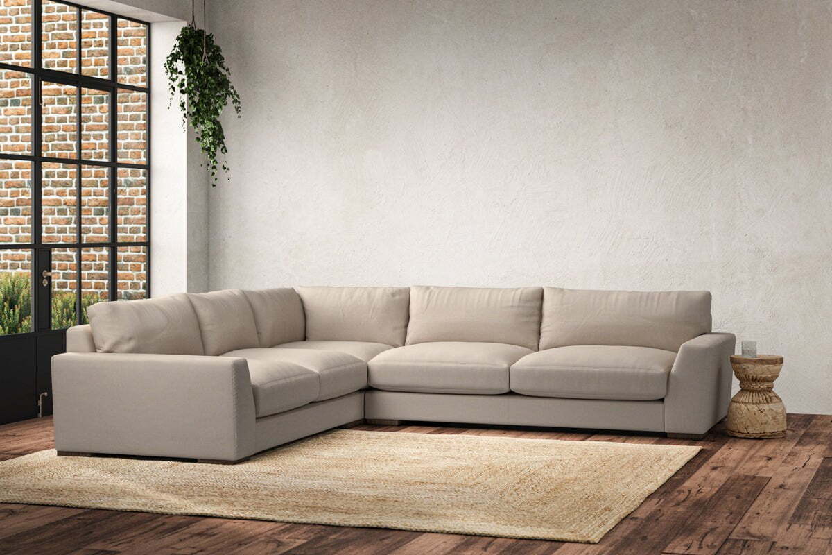 Guddu Large Left Hand Corner Sofa - Recycled Cotton Natural