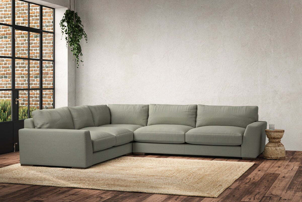 Guddu Large Left Hand Corner Sofa - Recycled Cotton Seaspray