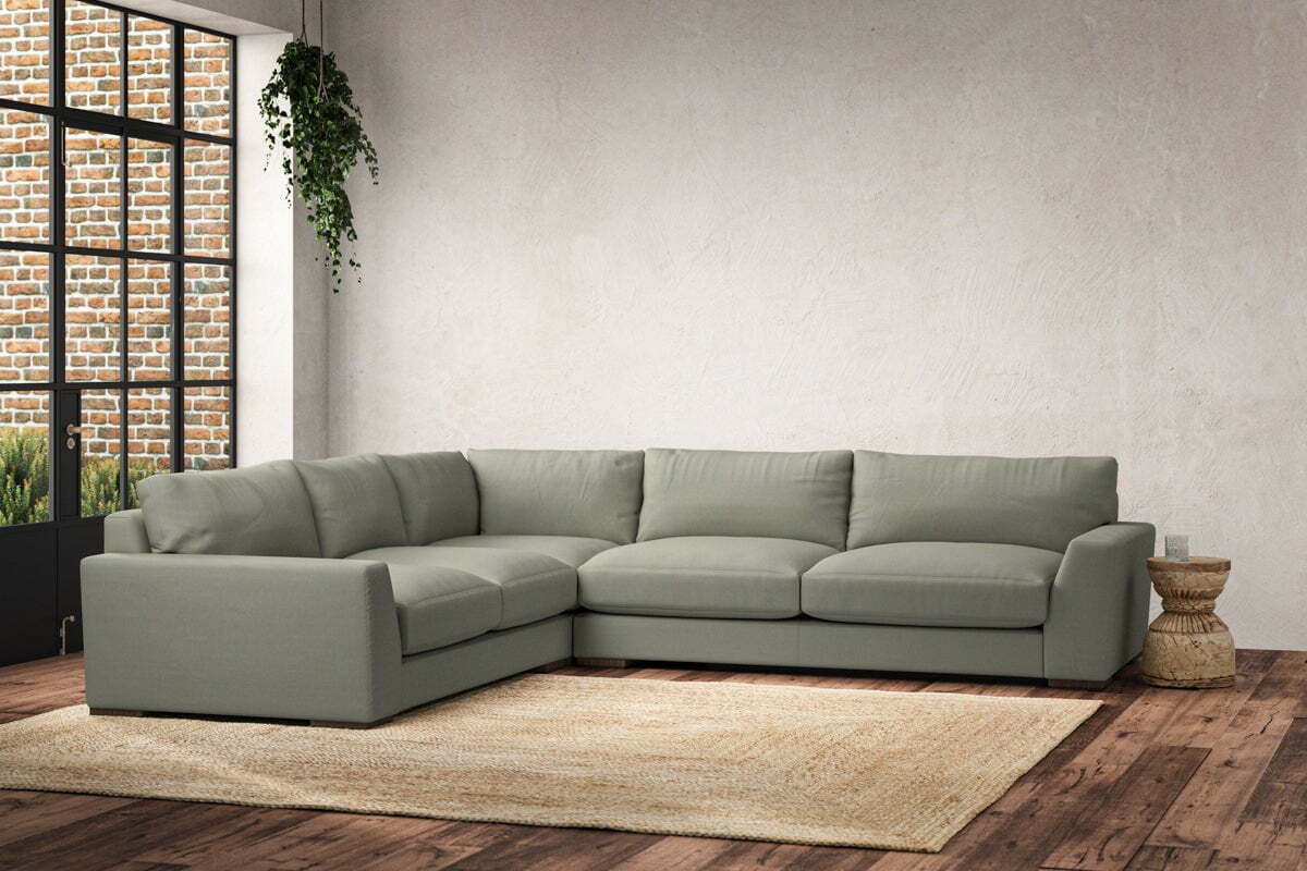Guddu Large Left Hand Corner Sofa - Recycled Cotton Seaspray