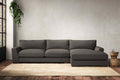 Guddu Large Right Hand Chaise Sofa - Brera Linen Granite