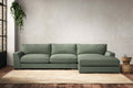 Guddu Large Right Hand Chaise Sofa - Brera Linen Jade