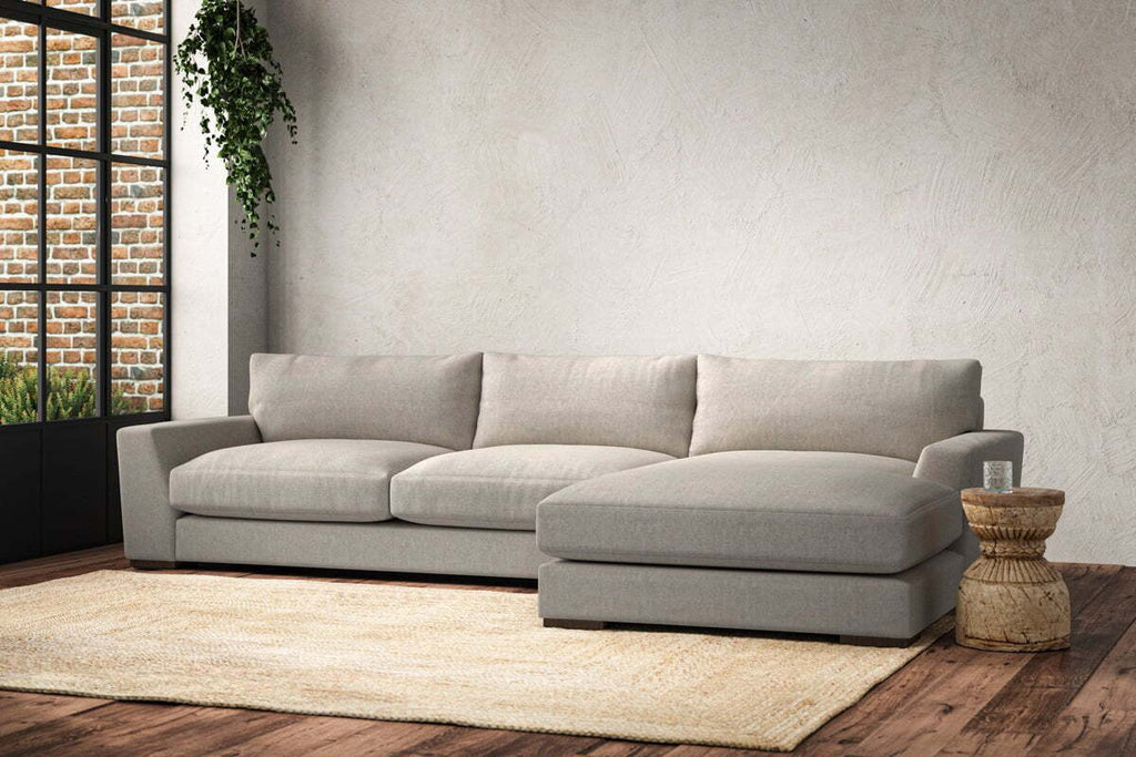 Guddu Large Right Hand Chaise Sofa - Brera Linen Natural