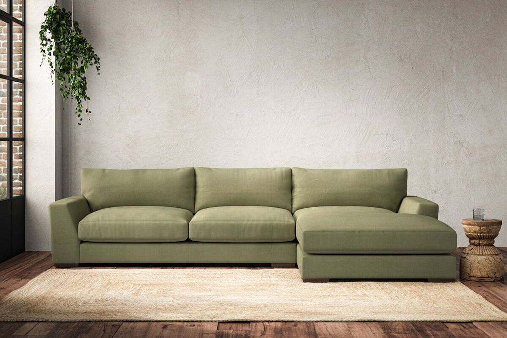 Guddu Large Right Hand Chaise Sofa - Brera Linen Sage