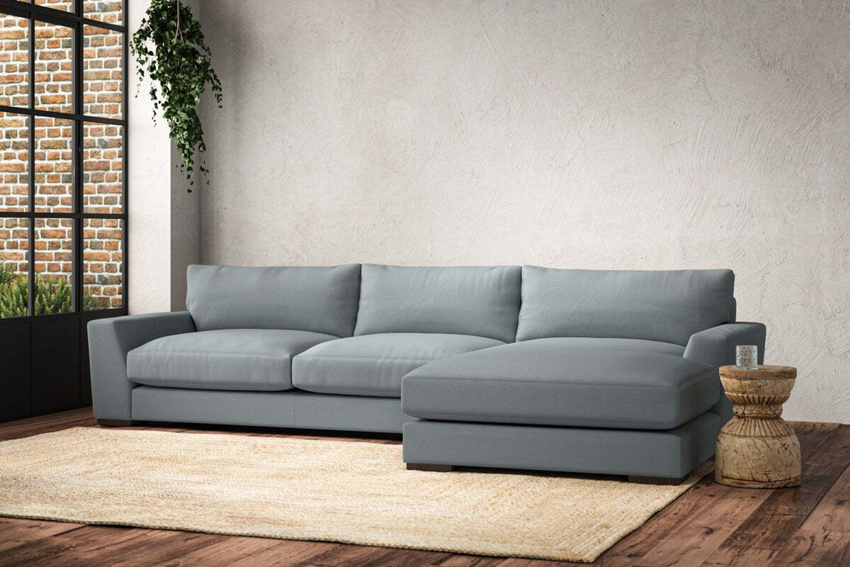 Guddu Large Right Hand Chaise Sofa - Recycled Cotton Horizon
