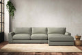 Guddu Large Right Hand Chaise Sofa - Recycled Cotton Seaspray