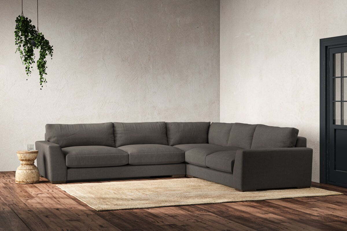 Guddu Large Right Hand Corner Sofa - Brera Linen Granite