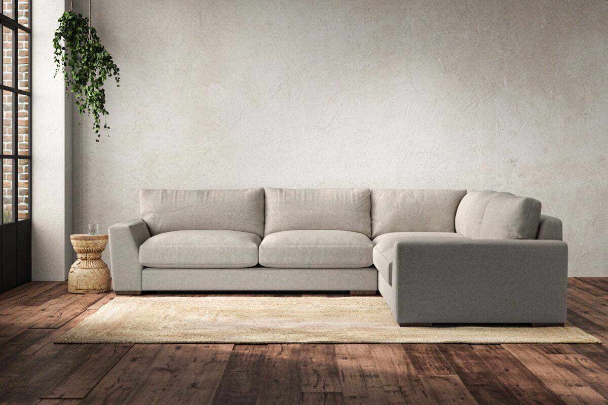 Guddu Large Right Hand Corner Sofa - Brera Linen Natural