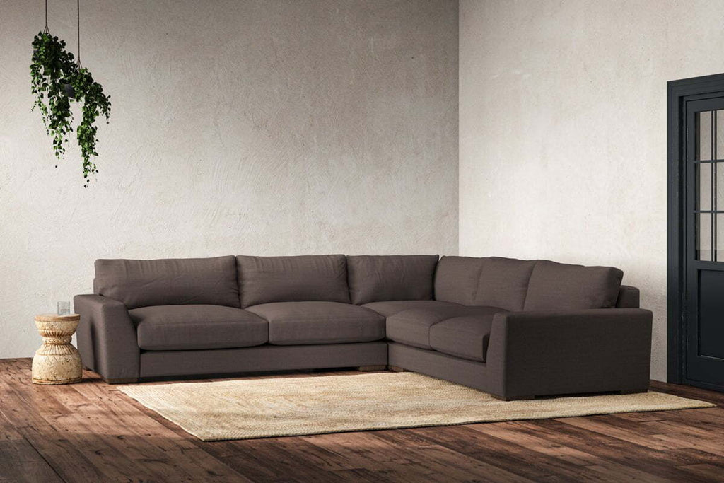 Guddu Large Right Hand Corner Sofa - Recycled Cotton Mocha