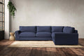 Guddu Large Right Hand Corner Sofa - Recycled Cotton Navy
